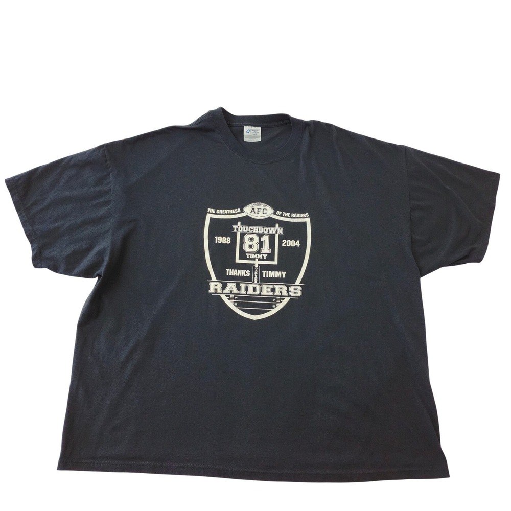 Oakland Raiders Tim Brown Touchdown 81 Dark Raider T-Shirt Black 3XL Port